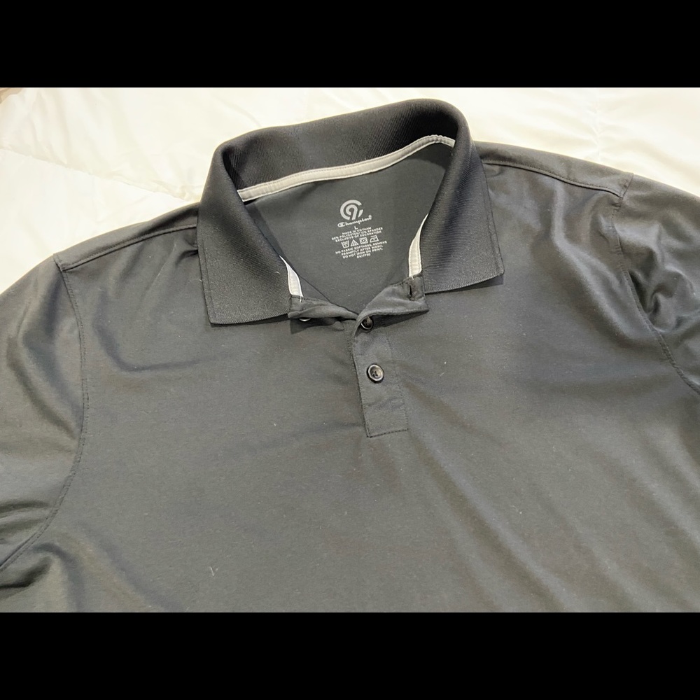 black dri fit polo